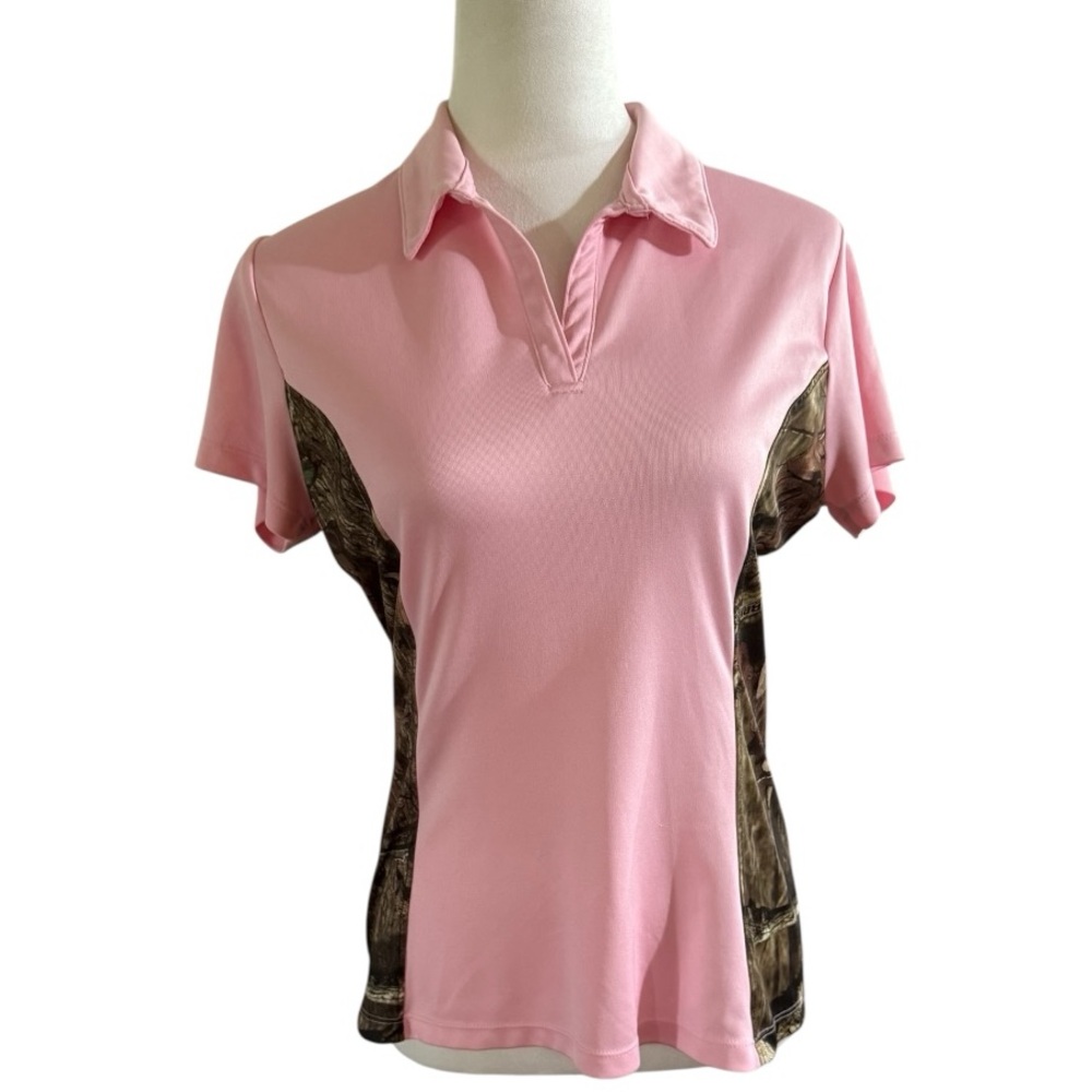 Bimini Bay Pink and Brown Camo Women's Polo Shirt